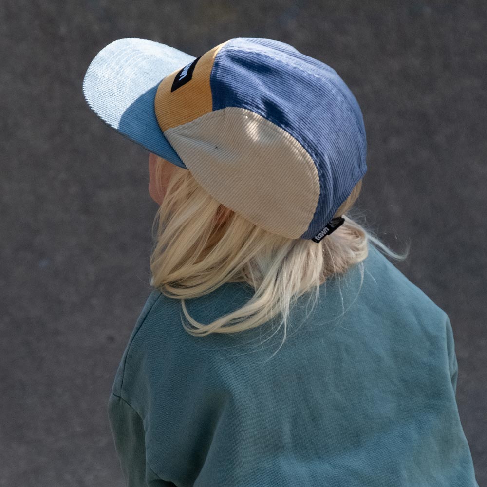 Kids Squamish Corduroy 5 Panel Cap / Blue / Orange / Blue