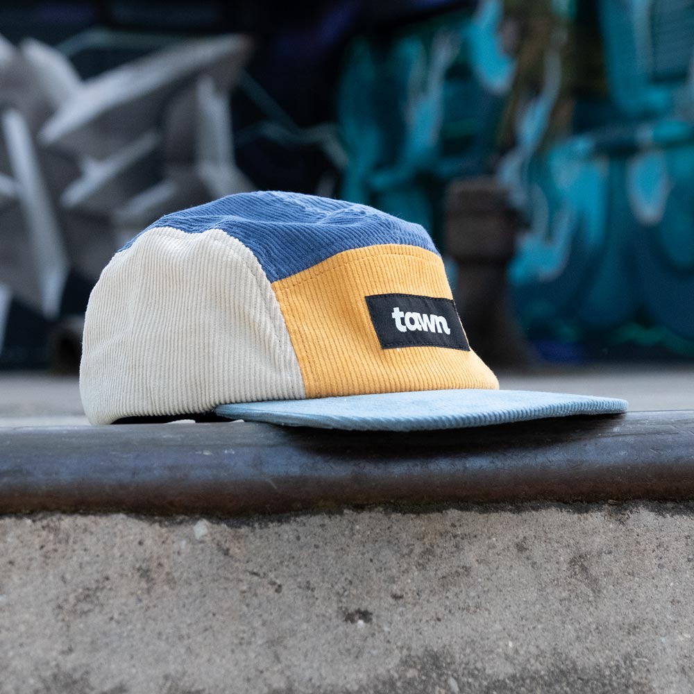 Kids Squamish Corduroy 5 Panel Cap / Blue / Orange / Blue