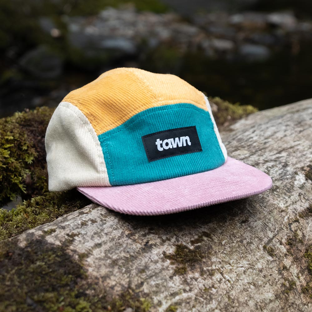 Kids Squamish Corduroy 5 Panel Cap / Green / Pink / Yellow