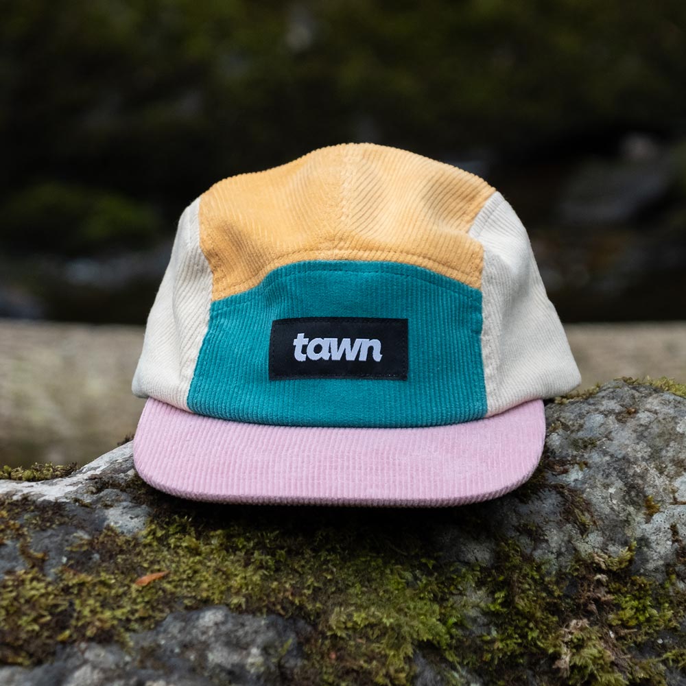 Kids Squamish Corduroy 5 Panel Cap / Green / Pink / Yellow