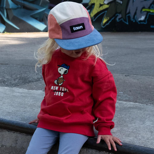Kids Squamish Corduroy 5 Panel Cap / Purple / Blue / Orange