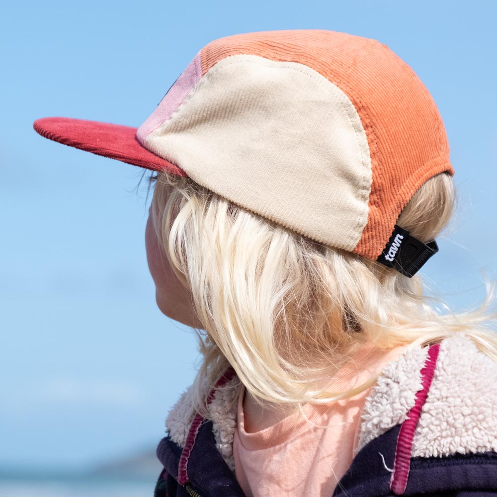 Kids Squamish Corduroy 5 Panel Cap / Red / Pink / Tangerine