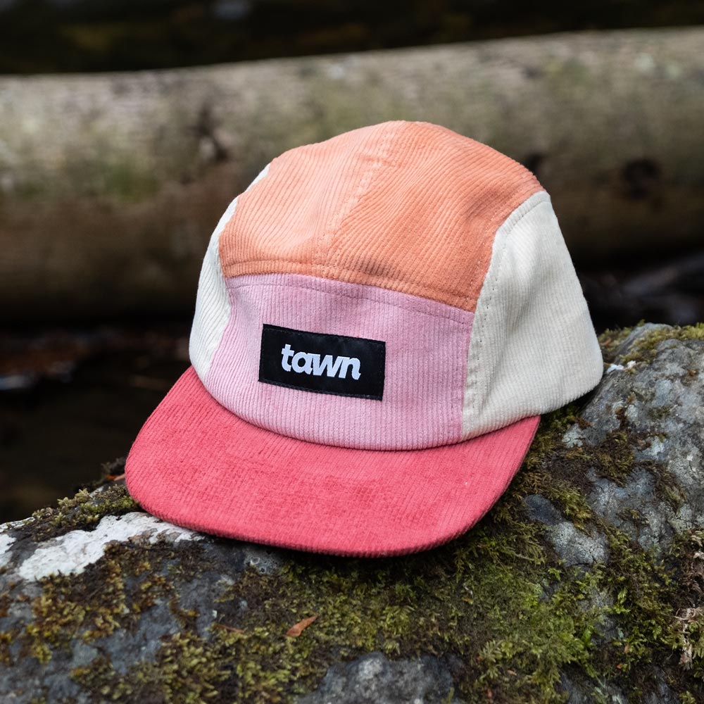 Kids Squamish Corduroy 5 Panel Cap / Red / Pink / Tangerine