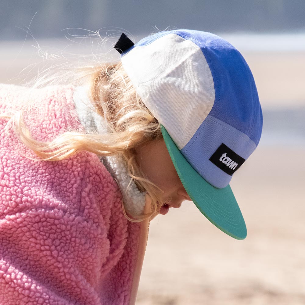 Kids Tofino Cotton 5 Panel Cap / Blue / Green / Blue