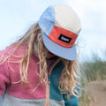 Kids Tofino Cotton 5 Panel Cap / Coral / Blue / Blue