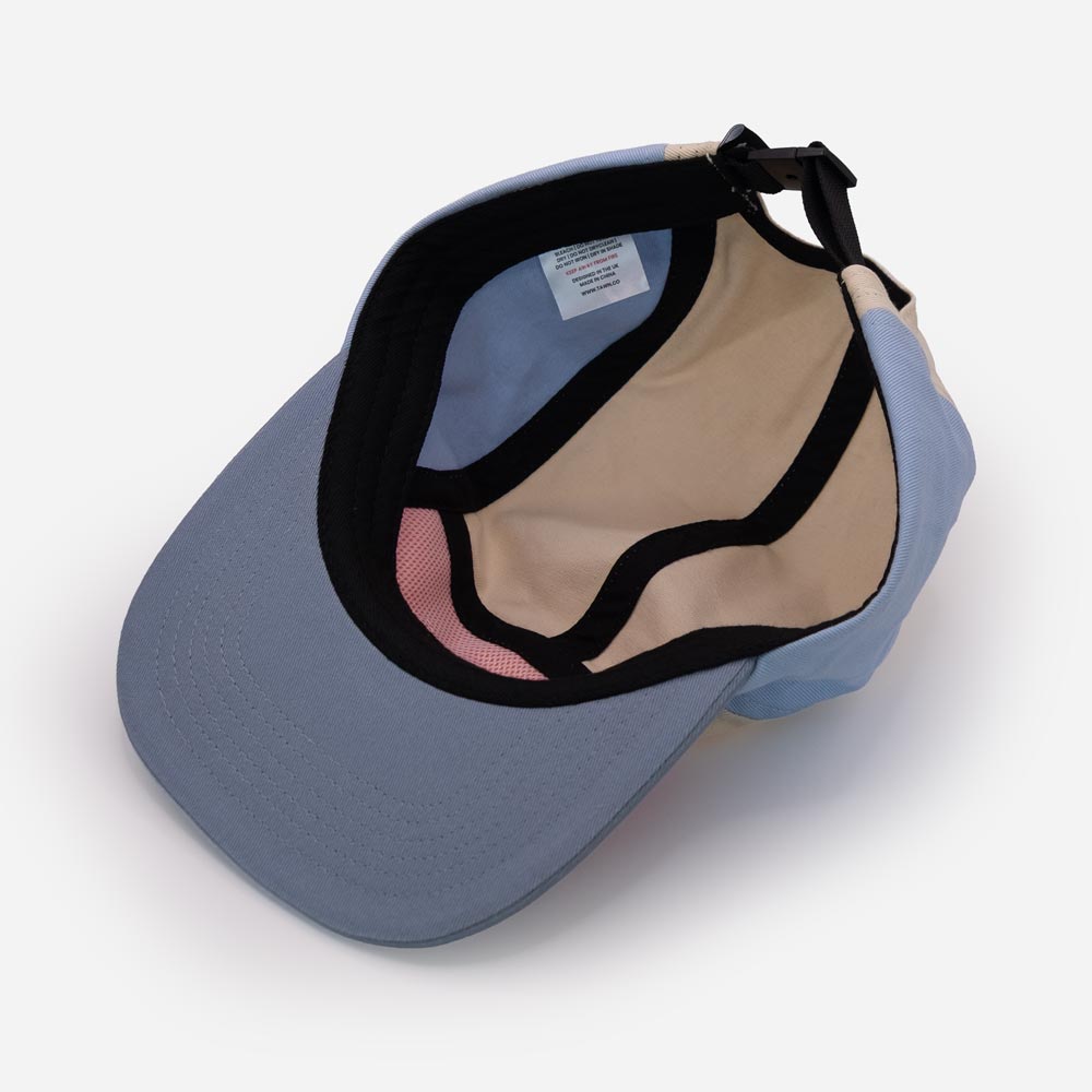 Kids Tofino Cotton 5 Panel Cap / Coral / Blue / Blue