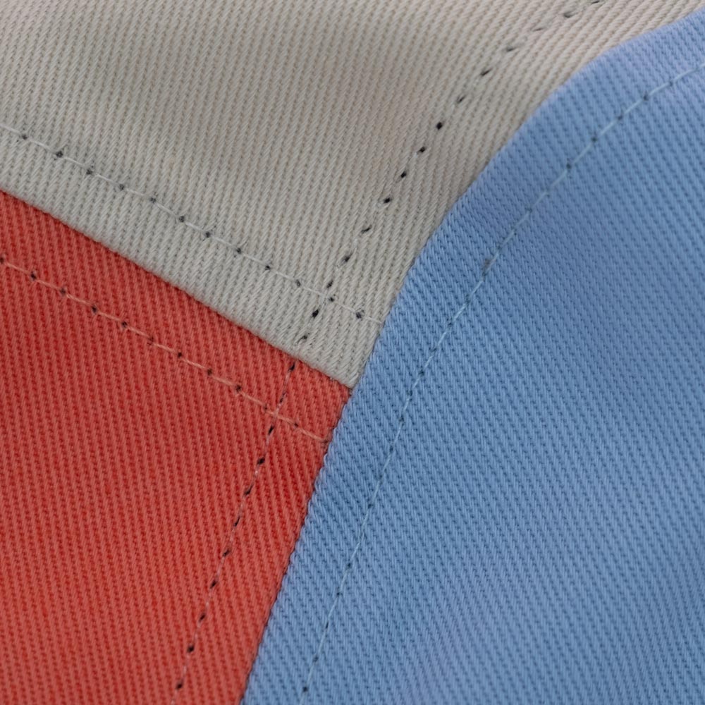 Kids Tofino Cotton 5 Panel Cap / Coral / Blue / Blue