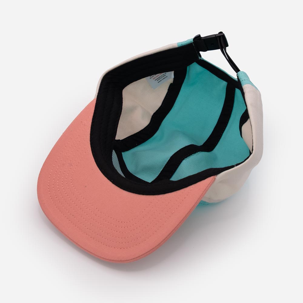 Kids Tofino Cotton 5 Panel Cap / Green / Pink / Green