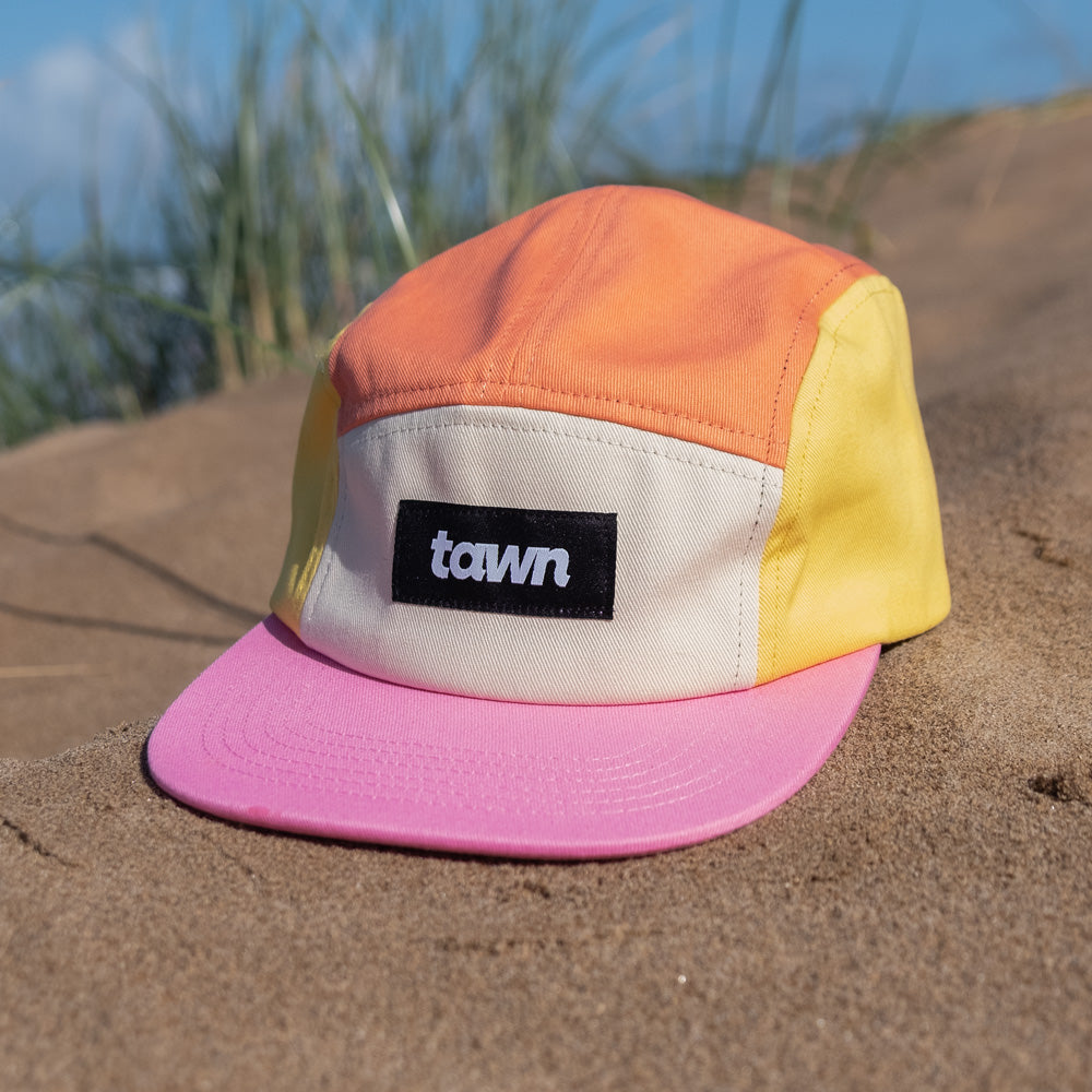 Kids Tofino Cotton 5 Panel Cap / Pink / Orange / Yellow