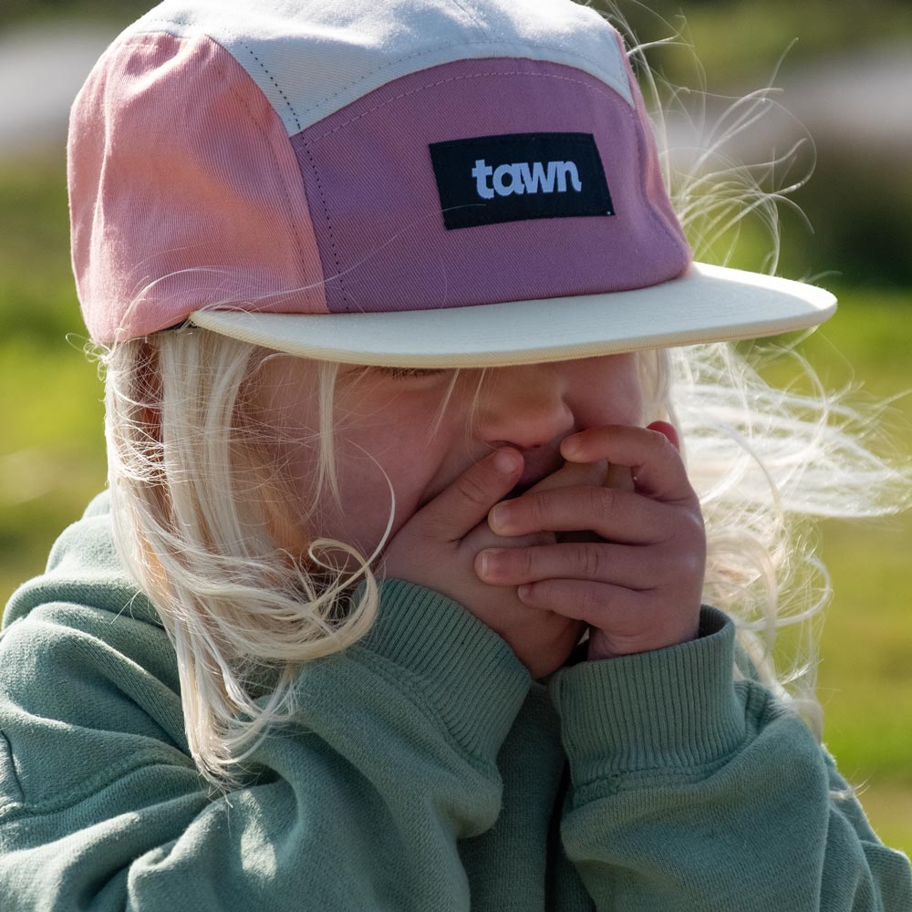 Kids Tofino Cotton 5 Panel Cap / Pink / Peach / Lemon