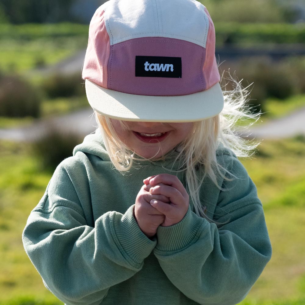 Kids Tofino Cotton 5 Panel Cap / Pink / Peach / Lemon